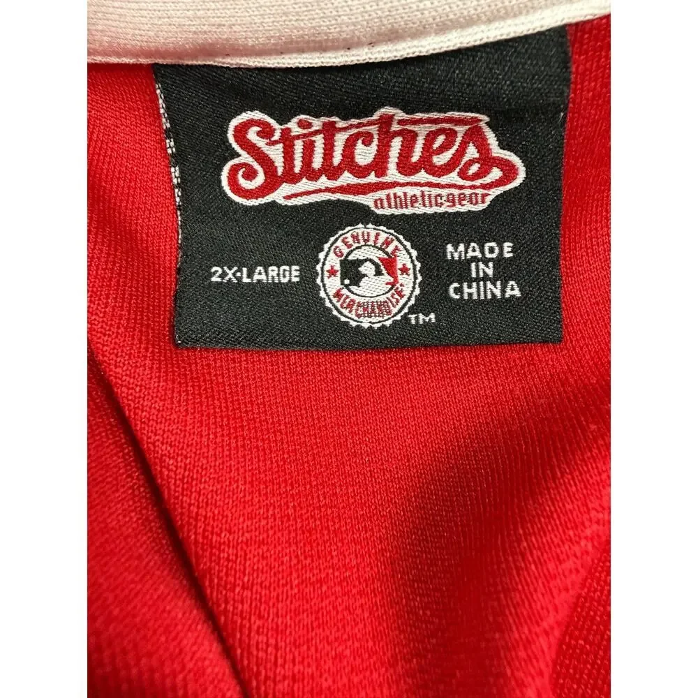 St Louis Cardinals Full Zip Jacket Stitches MLB Baseball Fan Red Jacket 2XL